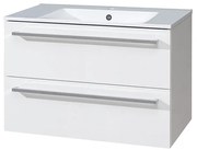 Mereo Mereo, Bino, kúpeľňová skrinka s keramickým umývadlom 81 cm, biela, dub, MER-CN661