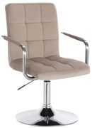 LuxuryForm DESIGN Stolička VERONA VELUR na striebornom tanieri - latte