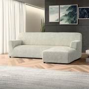 Bielastické poťahy COSTINA smotanová sedačka s otomanom vpravo (š. 170 - 300 cm)