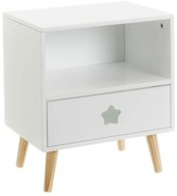 Biely detský nočný stolík s poličkami – Casa Selección
