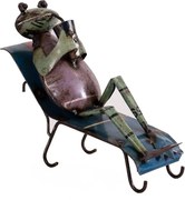 Kovová žaba na lehátku v štýle upcycle 250x80x195