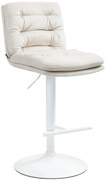 Barová stolička Damar - zamat, biely rám - krémová