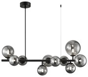 Luster na lanku MILA 10xG9/9W/230V čierna/šedá