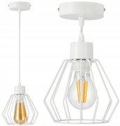 BERGE Diamantovo biela nastaviteľná závesná lampa