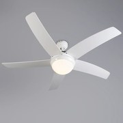 Stropný ventilátor biely s drevenou potlačou 132 cm s diaľkovým ovládaním - Cool