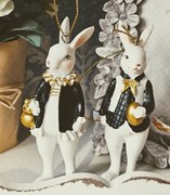 Dekorace Rabbit Black (2) 4*4*10 / 4*4*10 cm - (2) 4*4*10 / 4*4*10 cm