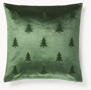 Zamatový poťah na vankúš s výšivkou vianočného stromčeka Isadora