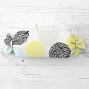 Biante Vankúš valec bonbon Sandra SA-480 Žlto-zeleno-modré kruhy na bielom 15x40 cm
