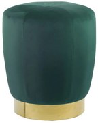 Zelený zamatový puf/ sedák Scarlett so zlatým pruhom – Ø 41*47cm