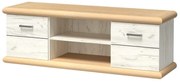 TV stolík/skrinka Kenny 11 (craft biely + craft zlatý). Vlastná spoľahlivá doprava až k Vám domov. 1057836