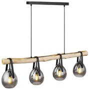 Toolight Toolight, stropné svietidlo 80cm, 4xE27, APP1775-4CP, hnedá-čierna, OSW-09665