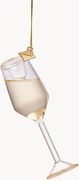 Ručne fúkaná vianočná ozdoba Champagne Glass
