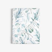 Goldea bavlnená napínacia plachta deluxe - akvarelové lístky 80 x 160 cm