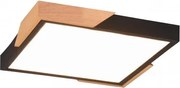 Stropné LED osvetlenie Meta 31 cm,drevo/čierny kov, hranaté%