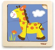Drevené puzzle pre najmenších Viga 4 ks Žirafa