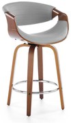 Barová stolička Scarlet, sivá / orech