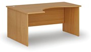 Ergonomický kancelársky pracovný stôl PRIMO WOOD, 1600 x 1200 mm, ľavý, buk