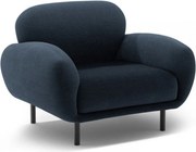 Tmavomodré kreslo z textílie buklé Poppy – Micadoni