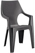 Plastová stolička Dante s vysokým operadlom grafit