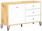 Komoda SULA dub artisan/biela