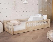 Detská Montessori posteľ z masívu borovice FLORES - 200x90 cm - prírodná