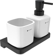 Nimco Dávkovač s pohárikom na kefky MAYA čierna - MAC 2905831K-T-90