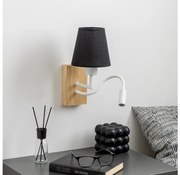 Brilagi - LED Nástenná lampa NUBILA WOOD 1xE27/25W/230V + LED/3W dub/čierna