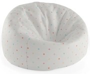 Sedací vak Cocoon farebné bodky na béžovej - detský, krémová