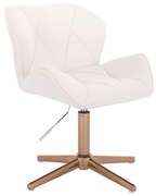 LuxuryForm DESIGN Stolička MILANO VELUR na zlatom kríži - biela