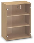 Stredná sklenená skriňa ProOffice 80 x 45,8 x 106,3 cm, buk