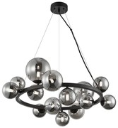 Luster na lanku MILA 14xG9/9W/230V čierna/šedá