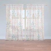 Sablio Záclony Ružové a modré lístky : 2ks 150x250cm