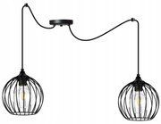 Závesné svietidlo Toronto Spider, 2x čierne drôtené tienidlo