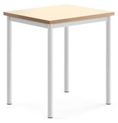 Stôl SONITUS, 700x600x760 mm, linoleum - béžová, biela