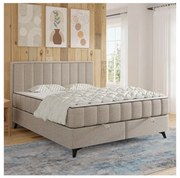 Čalúnená posteľ s matracmi a topperom s úložným priestorom ALICIA 160x200 cm béžová