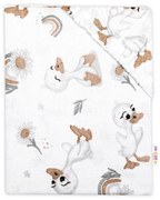 Bavlnené prestieradlo do postieľky, Kačiatko, biela/béžová 120x60