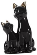 DEKORAČNÁ SOŠKA CAT 15X11X22 CM ČIERNA