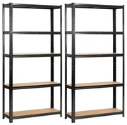Set 2 kovových regálov 90x30x180 cm čierny