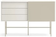 Béžovo-krémová nízka komoda s posuvnými dverami 140x91 cm Nube – Teulat