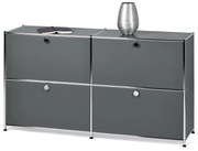 Odkladacia skrinka »CN3« so štyrmi výklopnými doskami, sivá