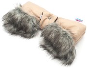 Rukávník na kočiar 2v1 New Baby s kožušinkou latte