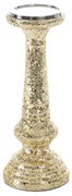 SKLENENÝ SVIETNIK MELIA (FI) 12X31 CM ZLATÝ