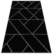 Koberec EMERALD exkluzívny 7543 glamour, styl geometrický čierny / strieborný