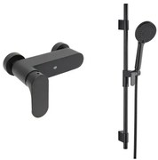 Sprchová batéria SAT Fusion so sprchovacím setom 150 mm čierna matná SATBSFU268CPCSET