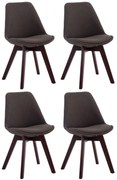Stolička Borne V2 látka (SET 4 ks), drevené nohy orech - Tmavo sivá