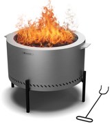Ignite Pure ohnisko, nízka dymivosť, grilovací rošt, nehrdzavejúca oceľ, prenosné, kryt proti dažďu, držadlá na prenášanie