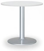 Konferenčný stolík ZEUS II, priemer 60 cm, sivá podnož, biela