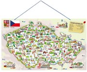 Magnetická mapa ČR s obrázkami a spoločenská hra, 3 v 1