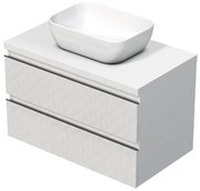 Kúpeľňová skrinka s krycou doskou SAT Cube Way 80x47,5x46 cm biela mat CUBE3D46802ZBKD