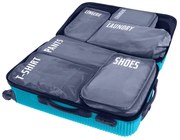 Sada 6 cestovných organizérov s nápismi VILDE, sivá